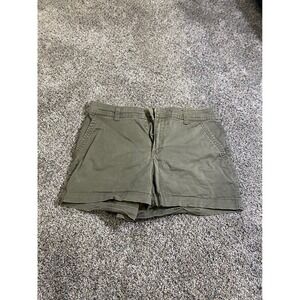 A New Day Womens Olive Green Chino Shorts Size 2 Stretch Cotton Blend Mid Rise